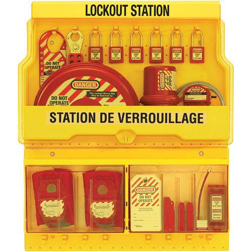 Deluxe Lockout Stations, Thermoplastic Padlocks, 32 Padlock Capacity, Padlocks Included Kelford
