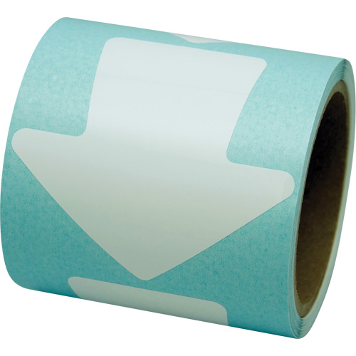 D&eacute;calcomanie en couleur pour le marquage des planchers, Fl&egrave;che, 4" lo x 4" la, Blanc, Vinyle Kelford