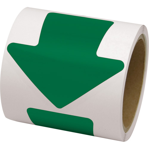 D&eacute;calcomanie en couleur pour le marquage des planchers, Fl&egrave;che, 4" lo x 4" la, Vert, Vinyle Kelford