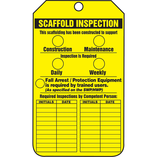 &eacute;tiquettes de s&eacute;curit&eacute; d'inspection et de contr&ocirc;le de l'&eacute;tat de l'&eacute;quipement, Papier cartonn&eacute;, 3-1/8" la x 5-7/8" h, Anglais Kelford
