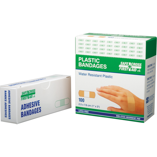 Bandages, Rectangular/Square, 3", Plastic, Sterile Kelford