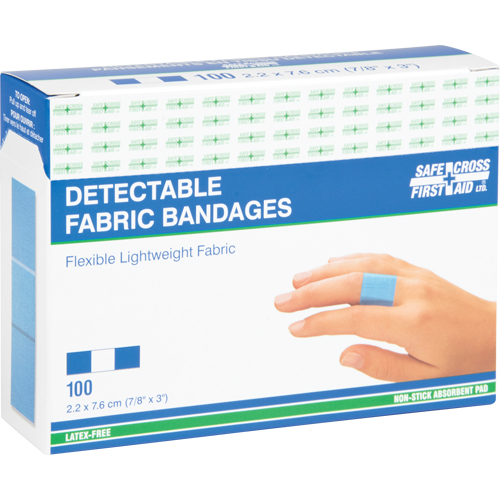 Bandages, Rectangular/Square, 3", Fabric Metal Detectable, Sterile Kelford