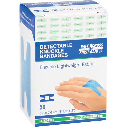 Bandages, Knuckle, 3", Fabric Metal Detectable, Sterile Kelford