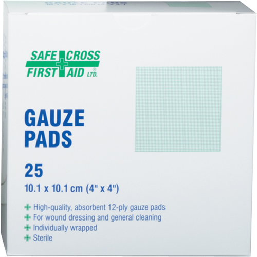 Gaze, Tampon, 4" lo x 4" la, St&eacute;rile, Dispositif m&eacute;dical Classe 1 Kelford