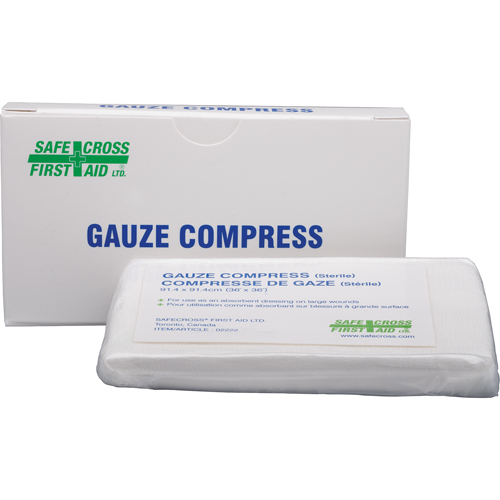 Compresses de gaze, Tampon, 36" lo x 36" la, St&eacute;rile, Dispositif m&eacute;dical Classe 1 Kelford