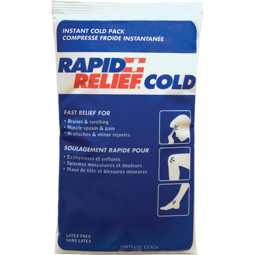 Compresse froide instantan&eacute;e Rapid Relief, Froid, Utilisation unique, 9" x 6" Kelford