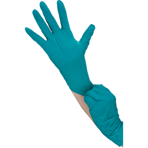 Gants jetables TouchNTuff, 7, Nitrile, 5 mils, Poudr&eacute;s, Vert Kelford