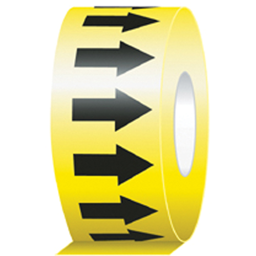 Directional Flow Arrow Tapes, 104', Black on Yellow Kelford