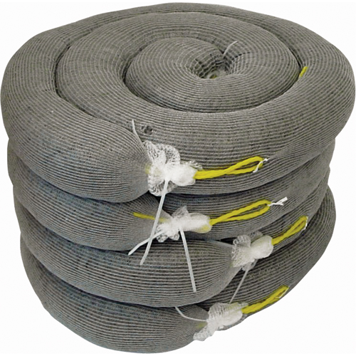 Barrage absorbant de premi&egrave;re qualit&eacute;, Universel, 10' lo x 5" la, Absorption 35 gal., 4 /pqt Kelford