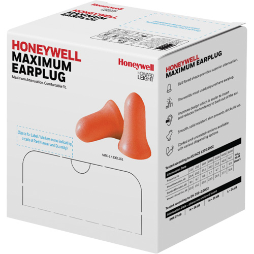 Bouchons d'oreilles en mousse Maximum de Howard Leight, Vrac - Sac en poly Kelford
