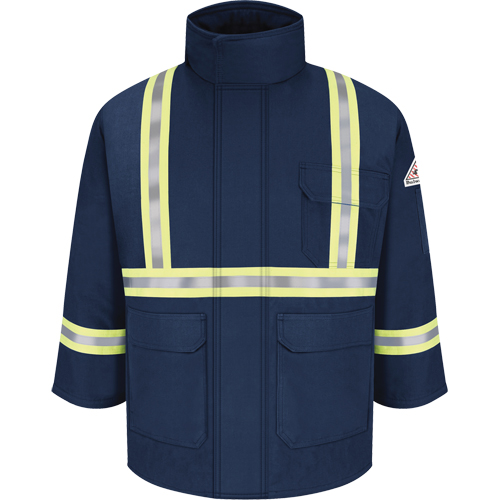 Parkas ignifuges avec bandes r&eacute;fl&eacute;chissantes, Hommes, 3T-Grand, Bleu marine Kelford