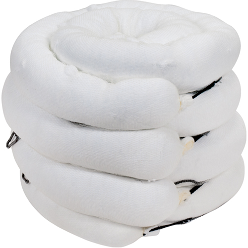 Barrage absorbant de premi&egrave;re qualit&eacute;, Huile seulement, 10' lo x 5" la, Absorption 35 gal., 4 /pqt Kelford
