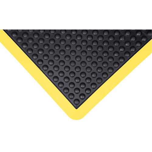 Tapis antifatigue en d&ocirc;me, &agrave; bulles, 2' x 3' x 1/2", Noir, Caoutchouc Kelford