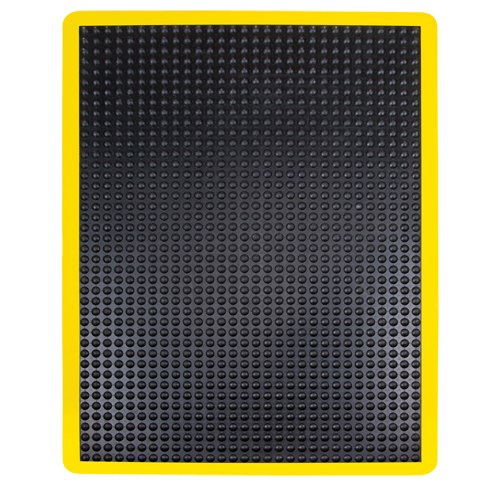 Tapis antifatigue en d&ocirc;me, &agrave; bulles, 2' x 3' x 1/2", Noir, Caoutchouc Kelford