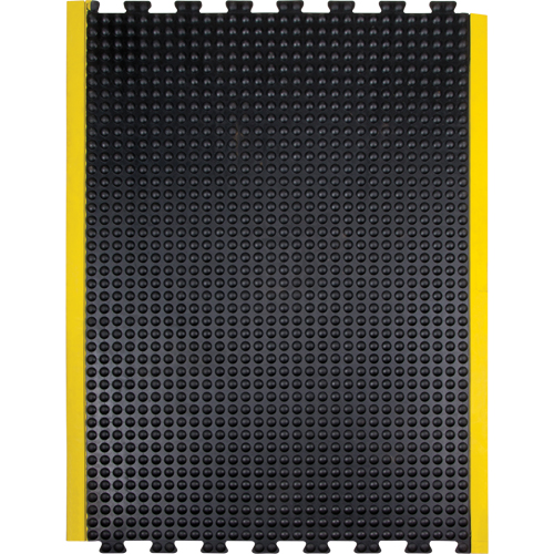 Tapis antifatigue en d&ocirc;me, &agrave; bulles, 3' x 4' x 1/2", Noir, Caoutchouc Kelford
