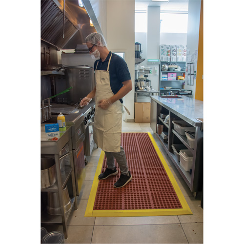 Tapis modulaire antifatigue, Nid d'abeilles, 3' x 3' x 1/2", Brun, Nitrile/Caoutchouc Kelford