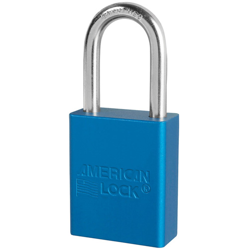 American Lock&reg; Safety Padlocks, Blue, Keyed Alike, Aluminum, 1-1/2" Width Kelford