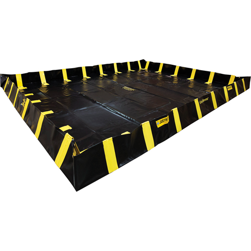 QuickBerm&reg; Containment Berm with Inside Wall Supports, 1435 US gal. Capacity, 12' W x 16' L x 12" H, Snap-Up Bracket Kelford