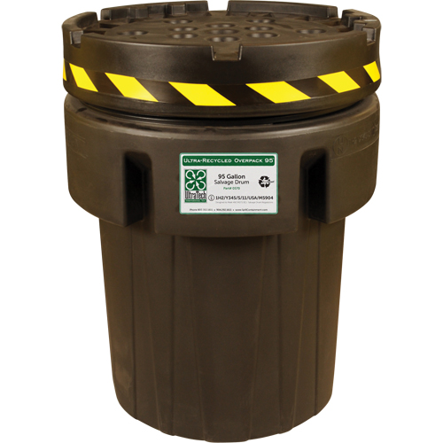 Ultra-Recycled Overpack&reg; Salvage Drum, 95 gal., Stationary Kelford