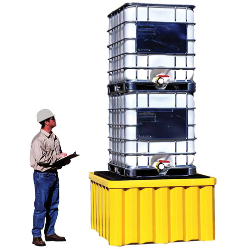 Ultra-IBC Spill Pallet&reg; with Drain, 400 US gal. Spill Capacity, 58.75" x 58.75" x 33" Kelford