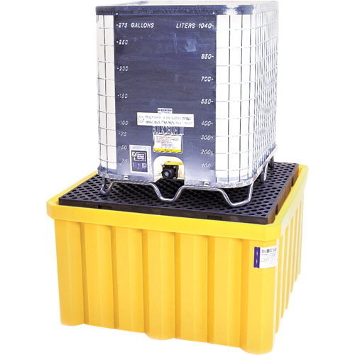 Ultra-IBC Spill Pallet&reg; with Drain, 400 US gal. Spill Capacity, 58.75" x 58.75" x 33" Kelford