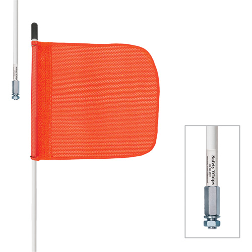 Safety Whip&reg; Heavy-Duty Whips, Threaded Mount, 5' High, Orange Kelford