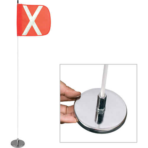 Tiges de s&eacute;curit&eacute; pour travaux l&eacute;gers Safety Whip, Fixation Aimant, Hauteur 5', Orange Kelford