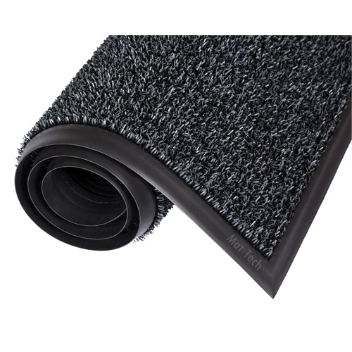 Astro-Plus Mat, Polyethylene, Scraper Type, Textured Pattern, 3-3/10' x 8', Charcoal Kelford