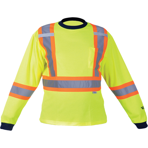 Chemise de s&eacute;curit&eacute; &agrave; manches longues, Polyester, Moyen, Jaune lime haute visibilit&eacute; Kelford