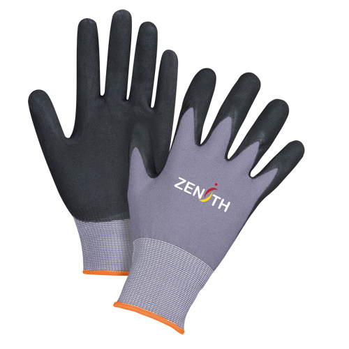 Gants ZX-1 de premi&egrave;re qualit&eacute; compatibles avec les &eacute;crans tactiles, 7/Petit, R&ecirc;vetement Nitrile/Mousse de nitrile, Calibre 15, Enveloppe en Nylon Kelford