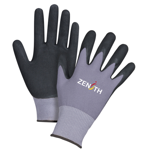 Gants ZX-1 de premi&egrave;re qualit&eacute; compatibles avec les &eacute;crans tactiles, 10/T-Grand, R&ecirc;vetement Nitrile/Mousse de nitrile, Calibre 15, Enveloppe en Nylon Kelford