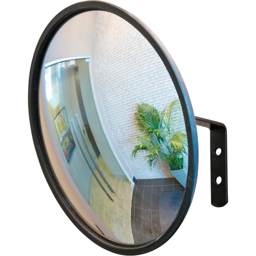 Convex Mirror with Bracket, Indoor/Outdoor, 12" Diameter Kelford