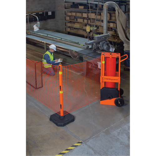 Portable Safety Zone, 100' L, Steel, Orange Kelford