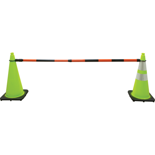 Retractable Cone Bar, 7' 5" Extended Length, Black/Orange Kelford