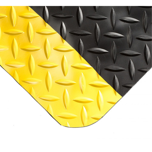 Tapis Smart No 497, Losange, 2' x 10' x 1", Noir/Jaune, PVC/Ur&eacute;thane Kelford