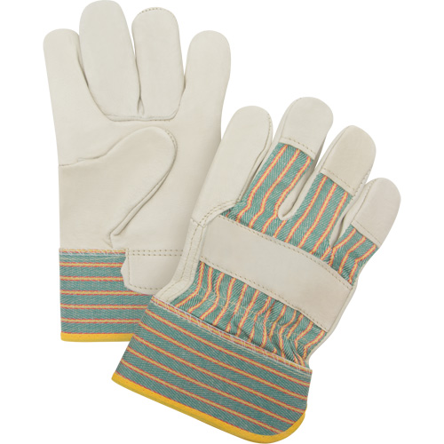 Abrasion-Resistant Fitter's Gloves, Medium, Grain Cowhide Palm Kelford