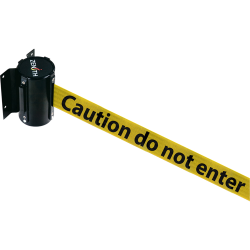 Wall Mount Barrier, Steel, Screw Mount, 7', Black/Yellow Tape Kelford
