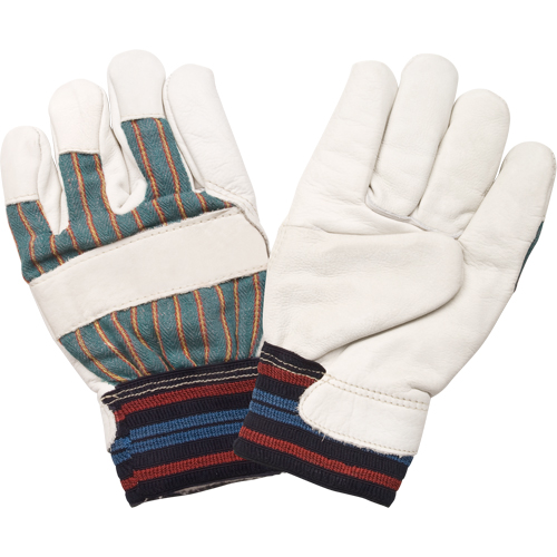 Abrasion-Resistant Winter-Lined Work Gloves, Medium, Grain Cowhide Palm, Cotton Fleece Inner Lining Kelford