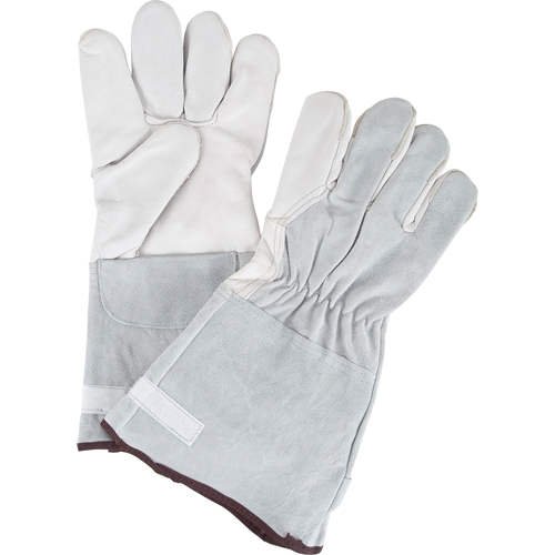 Standard-Duty Snug Wrist Work Gloves, Large, Goat Grain Palm Kelford