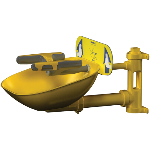 Postes de douche oculaire/faciale Halo, Installation Montage mural, Bol Plastique Kelford