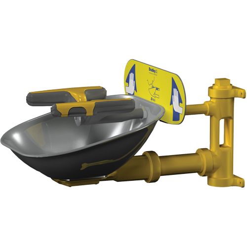 Postes de douche oculaire/faciale Halo, Installation Montage mural, Bol Acier inoxydable Kelford