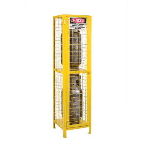 Armoires pour cylindres &agrave; gaz, nbre de bouteilles: 2, 17" , 17" , 69" , Jaune Kelford