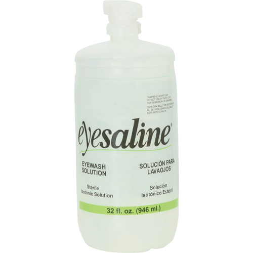 Bouteilles de solution saline pour douche oculaire, Bouteille Plein, 32 oz Kelford
