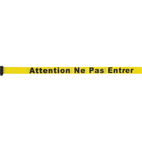 Tape Cassette for Build-Your-Own Crowd Control Barriers, Attention ne pas entrer, 7', Yellow Tape Kelford