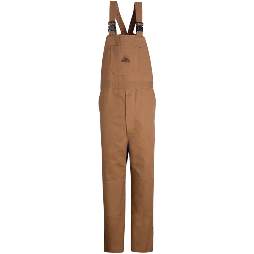 Flame-Resistant Duck Lined Bib Overalls, Medium, Brown Kelford