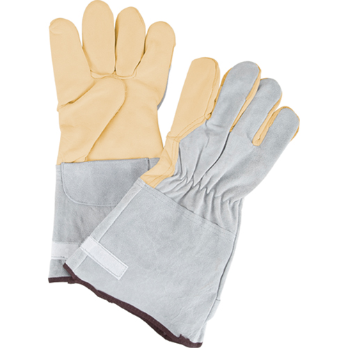 Standard-Duty Snug Wrist Work Gloves, Large, Grain Cowhide Palm Kelford