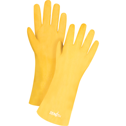 Rough-Finish Chemical-Resistant Gloves, Size 9, 14" L, PVC, Interlock Inner Lining, 47-mil Kelford