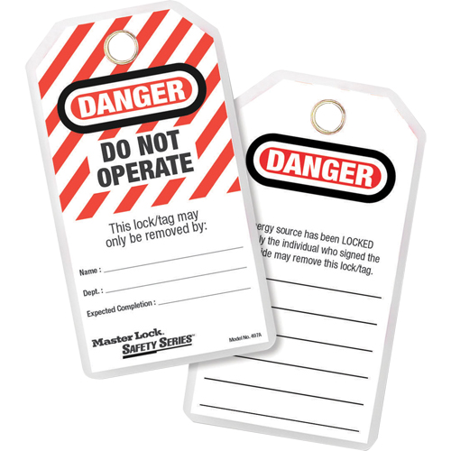 Lockout Tags, Plastic, 3-1/8" W x 6-1/2" H, English Kelford