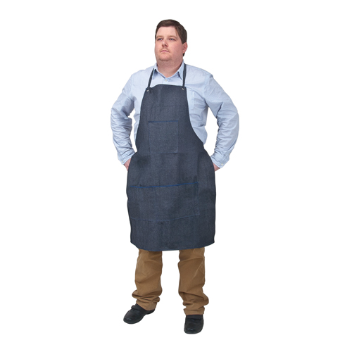 Apron, Cotton, 38" L x 28" W, Blue Kelford