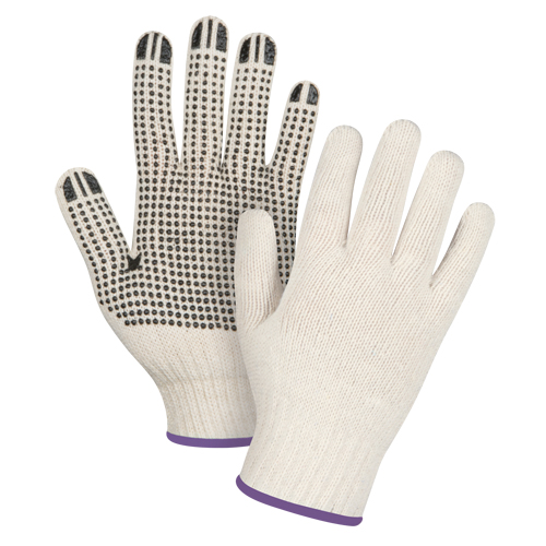 Gants l&eacute;gers tricot&eacute;s &agrave; pois, Poly/coton, Un c&ocirc;t&eacute;, Calibre 7, T-petit Kelford